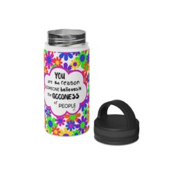 Goodness Stainless Steel Water Bottle, Handle Lid